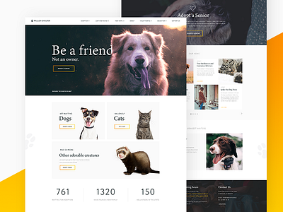 Shelter Redesign animals fireart fireart studio pets redesign shelter ui design webdesign