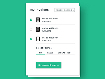 Invoice Download UI Concept