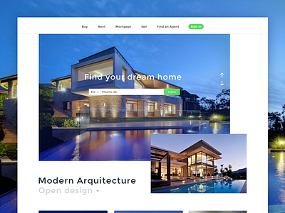 Real estate home page exploration exploration flat home page real estate ui ux web design