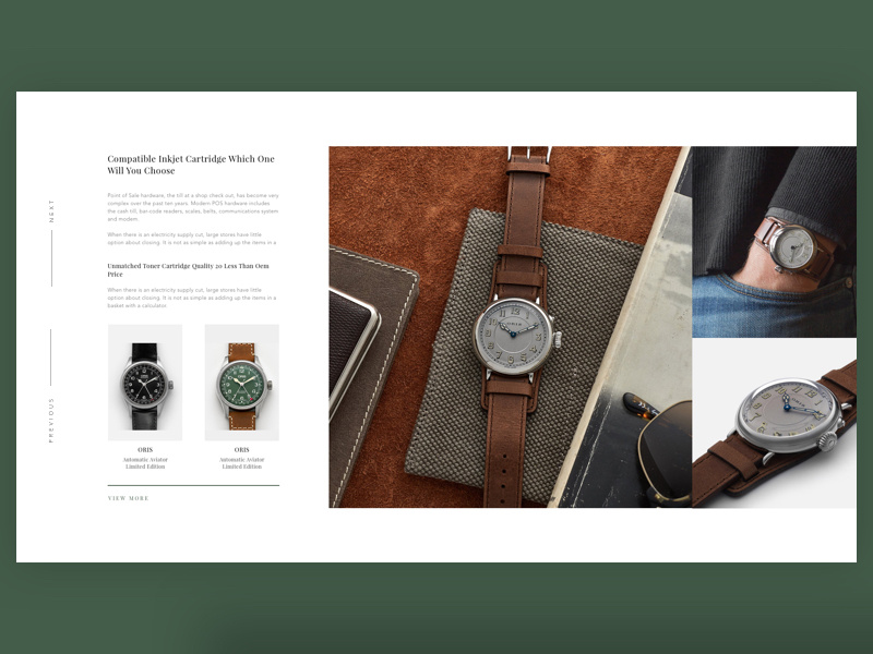 Watch Banner Concept One ux ui watch oris magento e-commerce ecommerce concept