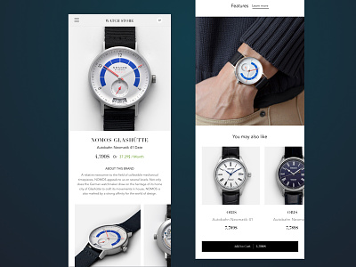 Watch Product Page Mobile app ecommerce magento sketch ui uidesign ux watch