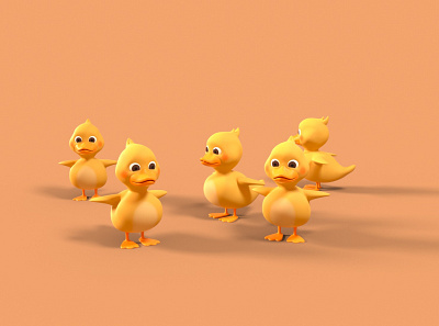 Ducklings - T-Pose 3d animation 3d art 3d character 3d character design 3d character modeling 3d model 3d modeling animation cinema 4d octane render