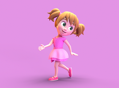 Little Girl - 3D Character Design 3d 3d animation 3d character 3d character design 3d character modeling 3d model 3d modeling animation cinema 4d octane render