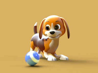 Little Dog - 3D Character 3d 3d animation 3d character 3d character design 3d character modeling 3d model 3d modeling animation cinema 4d octane render