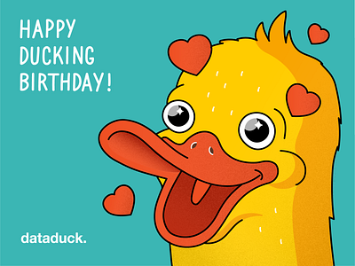 Birthday card for my previous company Dataduck by Marina Clément on ...