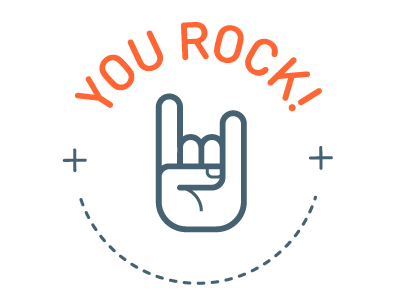 You rock cool hand icon illustration rock vector