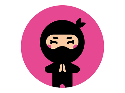Ninja character girl ninja pink security