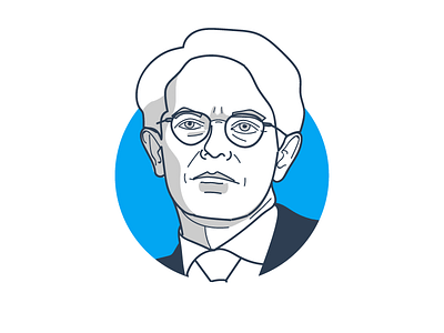 Famous traders series: Peter Lynch corporate design drawing icon illustration portrait trader vector work