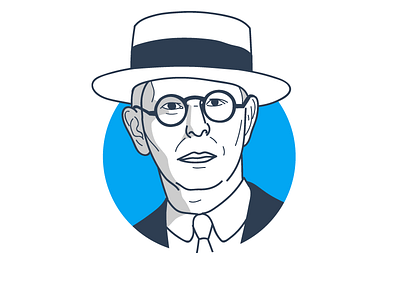Famous traders portrait series: Jesse Livermore corporate drawing illustration portrait trader trading vector