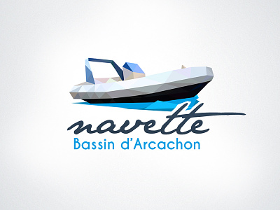 Navette Arcachon Logo boat identity logo low poly triangulation
