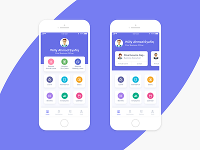 HRIS Mobile App - Home by Willy Ahmad Syafiq on Dribbble