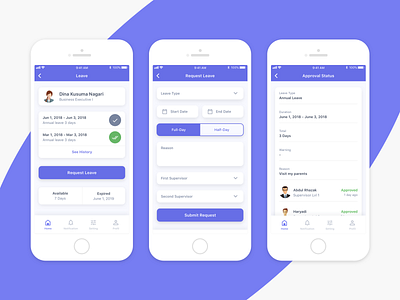 HRIS Mobile App - Leave Request by Willy Ahmad Syafiq on Dribbble