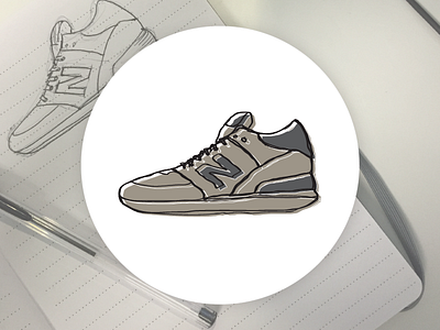 The 574 Classic illustrator newbalance sketch sneaker