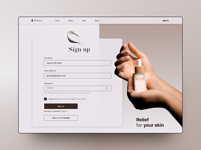 Daily UI challenge no 1 • Sign in 001 beauty branding daily ui challenge design graphic design registration sign in sign up typography ui ui challenge ux