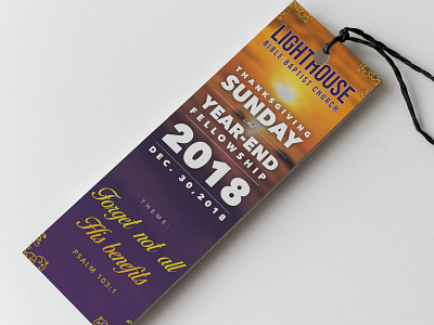 Year-End Church Activity Bookmark bookmark mockup