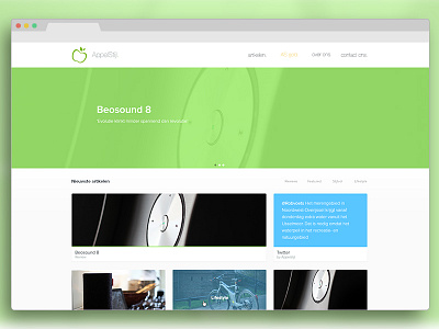 Appelstijl redesign blog design flat green homepage minimal web