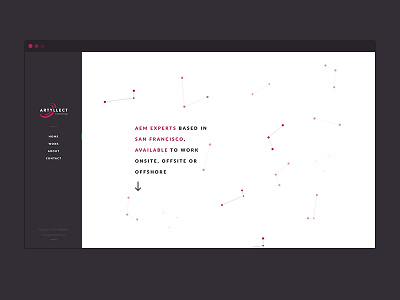 Homepage V2 black contrast homepage landing particles red typography ui ux white