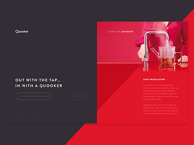 Quooker Concept black concept contrast landing page photography pitch product red ui ux website