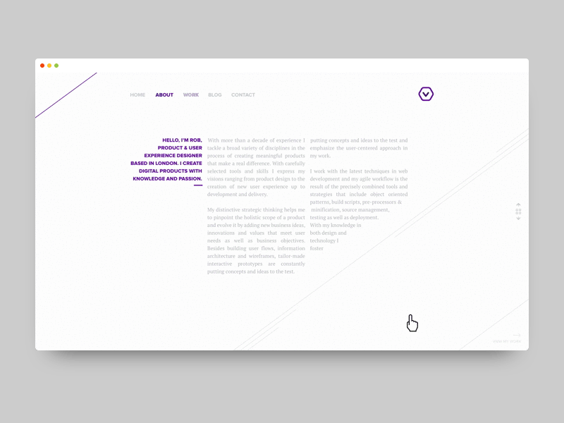 Projects Overview animation gif minimal perspective portfolio project transition typography ui web white work