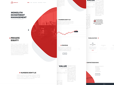 Monolith graph grey landing minimal one pager photography red typography ui ux web white