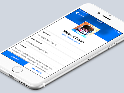 Profile Approval app blue ios profile thumb typography ui ux vote