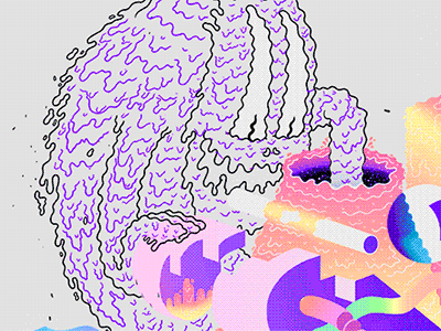 WIP of a random nightmare animation colorful. rubro del rubro nightmare trippy