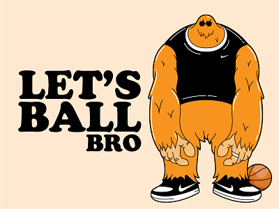 Lets Ball Bro art cartoon design graffiti graphic illustration nike sneakers street vector