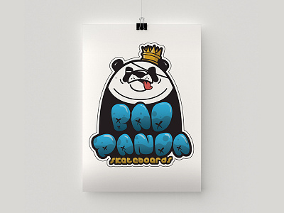 Baron Bad Panda Skateboards Logo art cartoons character design illustration logo skateboard street vector