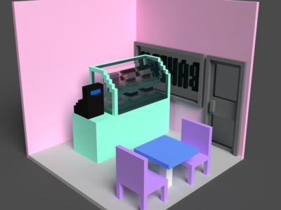Bakery Voxel Art 3d 3d art bakery cafe pixel art render voxel voxelart