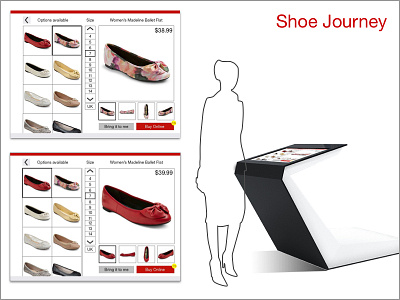 Shoe Journey e commerce e retail in store user experience design instore experience kiosk shoe journey