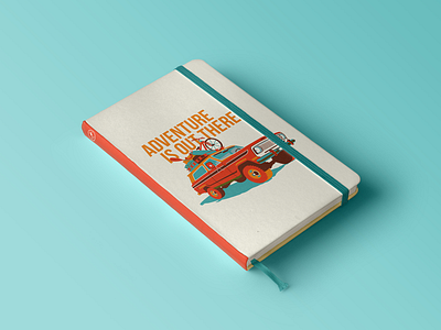 Adventure Is Out There adventure bright camping colors design illustrator inspired notebook poster truck