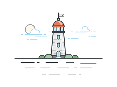 The lighthouse design illustration lighthouse the