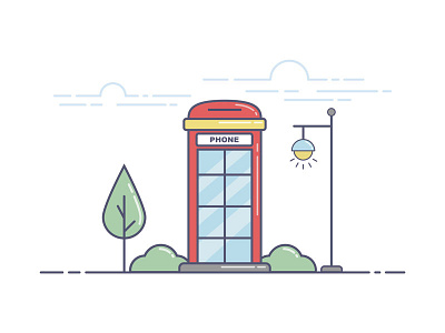 Telephone booth booth design illustration telephone