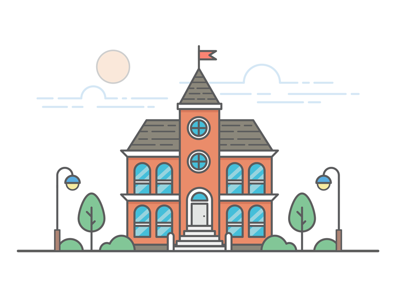 The red house by Huazi on Dribbble