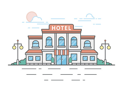 Hotel design hotel illustration