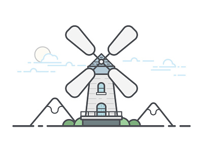 The windmill design illustration windmill
