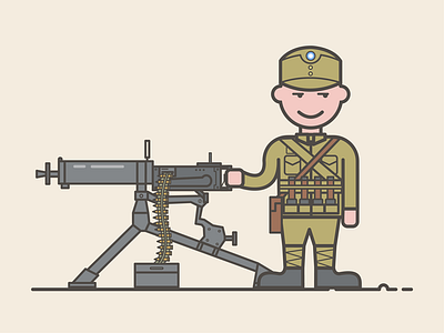 Maxim gun china design gun illustration maxim soldier