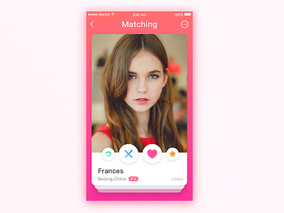 Matching page app design matching page social