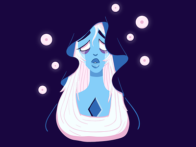 Feeling Blue blue diamond cartoon crystal gems feeling blue illustration pink steven universe