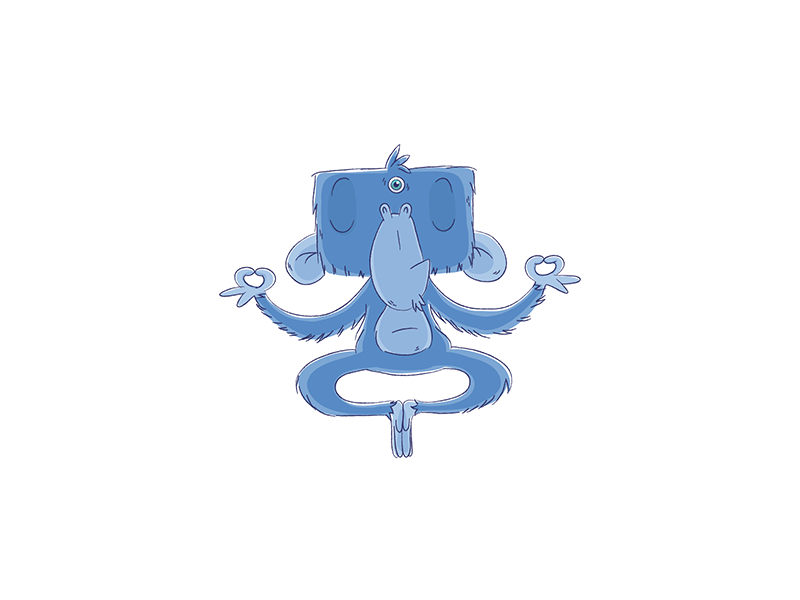 Mindful Monkey meditation third eye buddha master teacher monkey business peace blue monkey mindful