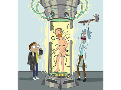 Rick And Morty Comission adult swim best man cartoon character character design comission fanart illustration morty poster rick and morty rick sanchez shwifty vat vector vector artwork wedding