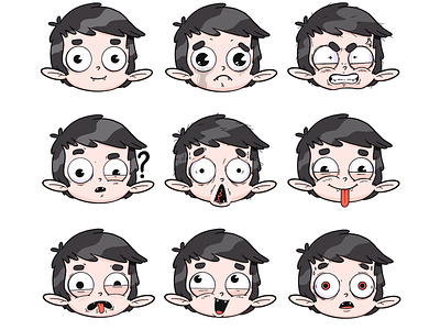 Lil' Vlad cartoon character character design cute expressions happy illustration illustrator monster originalcharater sheet vampire