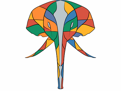 funky elephant design icon illustration illustrator vector