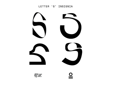 S Insignia branding design icon logo minimal typography vector
