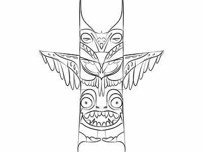Totem Pole branding design icon illustration logo minimal vector