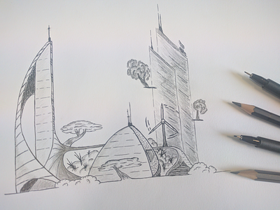 Creative Hours - City of the future city drawing future iadvize illustration