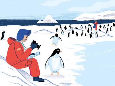 Antarctica 1 animals art book character drawing editorial illustration kidlit painting penguin people picture book picturebook texture