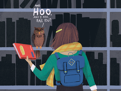 Hoo Are You? animals book character drawing editorial girl illustration kid lit library magazine owl owl illustration people picture book