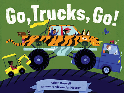 Go, Trucks, Go! - Cover Reveal board book character drawing illustration kids kids illustration people picturebook truck