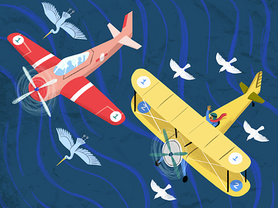 Go, Planes, Go! Spread 2 art boardbook drawing illustration kidlit kidlit art ocean people picture book plane planes